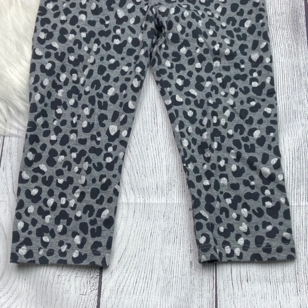 The Childrens Place Capri Legging Pants Girls‎ Size S Leopard Print Gray Black